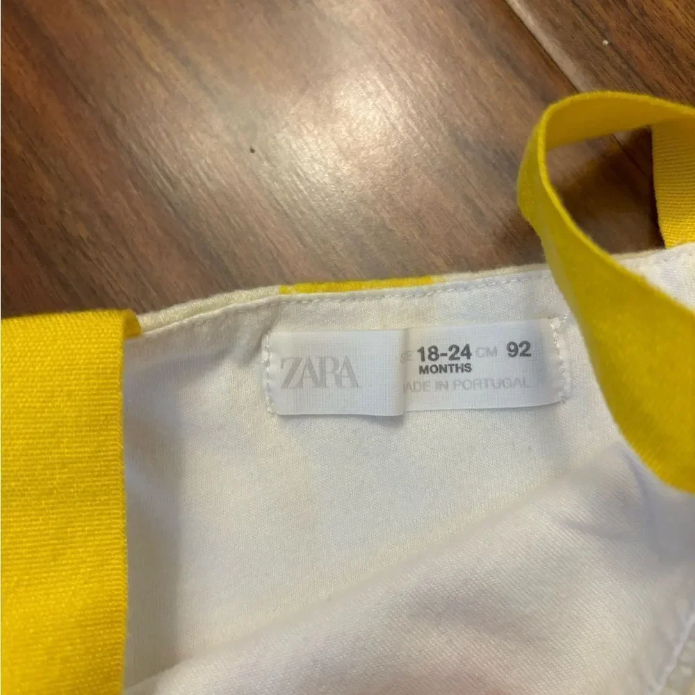 Zara yellow fruit cherry pineapple dress